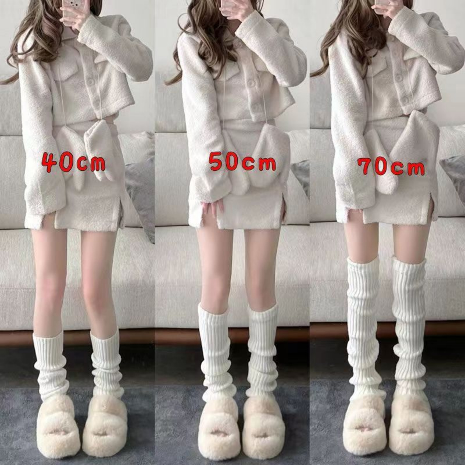 Knee Sleeve Pair - Korean Style Knitted Leg Warmers,Y2K Harajuku