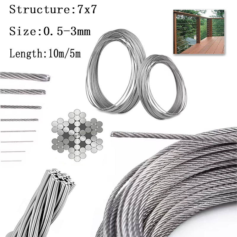 Crossfit Lifting - 7x7 Stainless Steel Wire Rope 5m