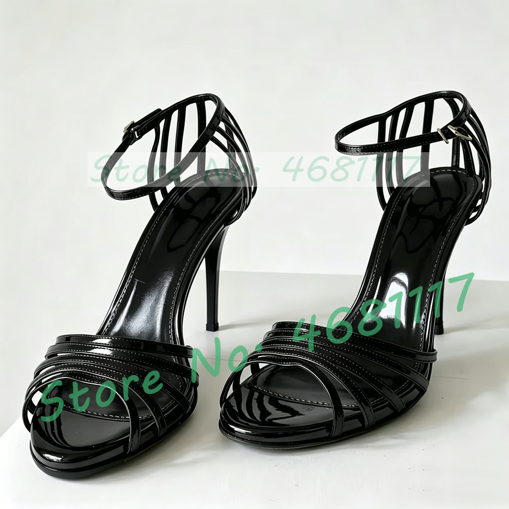 Crossfit Lady - Black Caged Open Toe High Heels