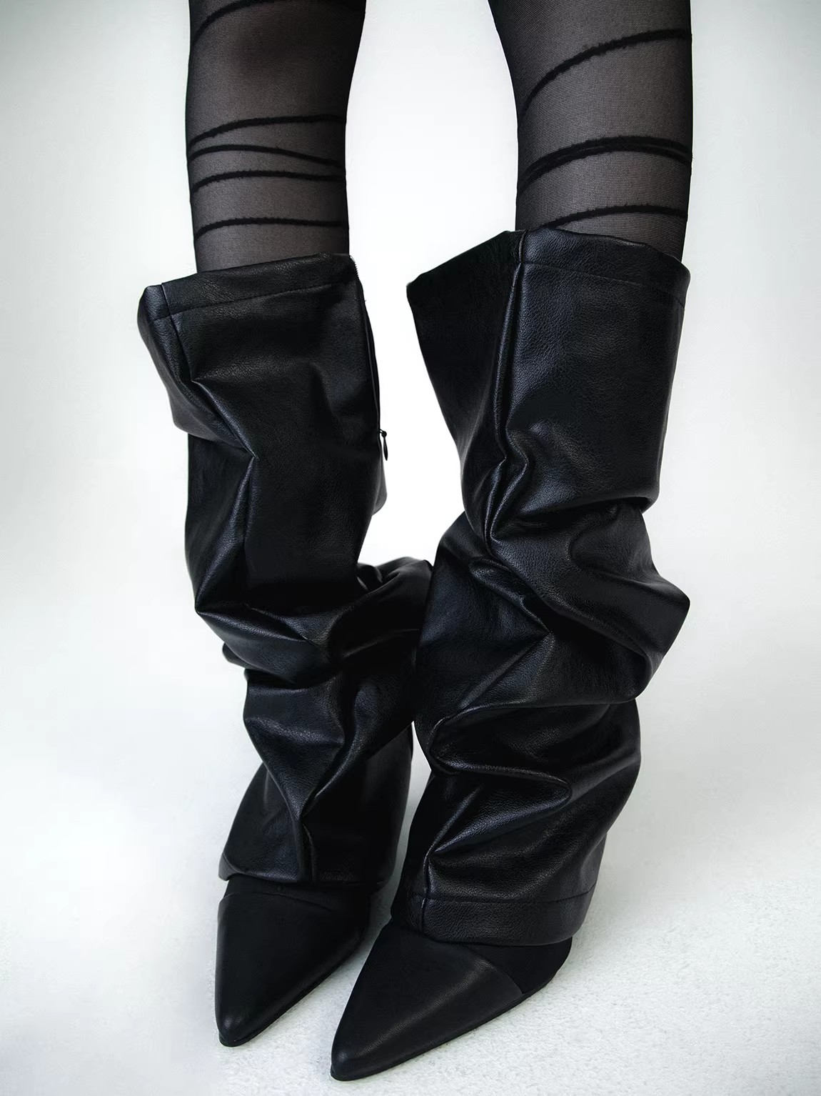 Knee Sleeve Pair - Women's PU Leather Leg Ankle Knee