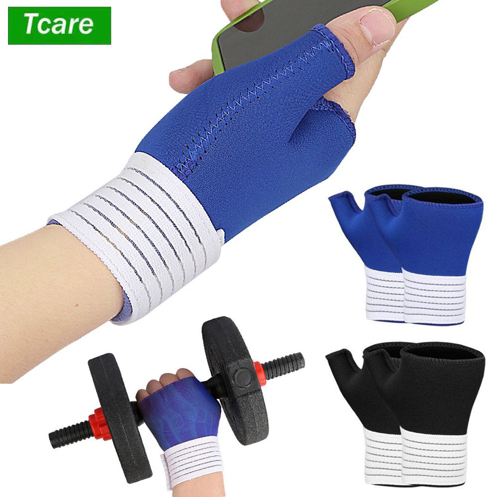 Wrist Wrap Support - 1Pair Elastic Wrist Support with Strap,