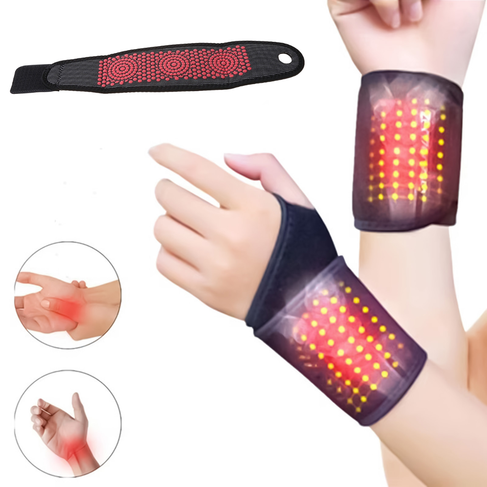 Wrist Wrap Support - 1/2pcs Self-Heating Wrist Brace Protector Adjustable