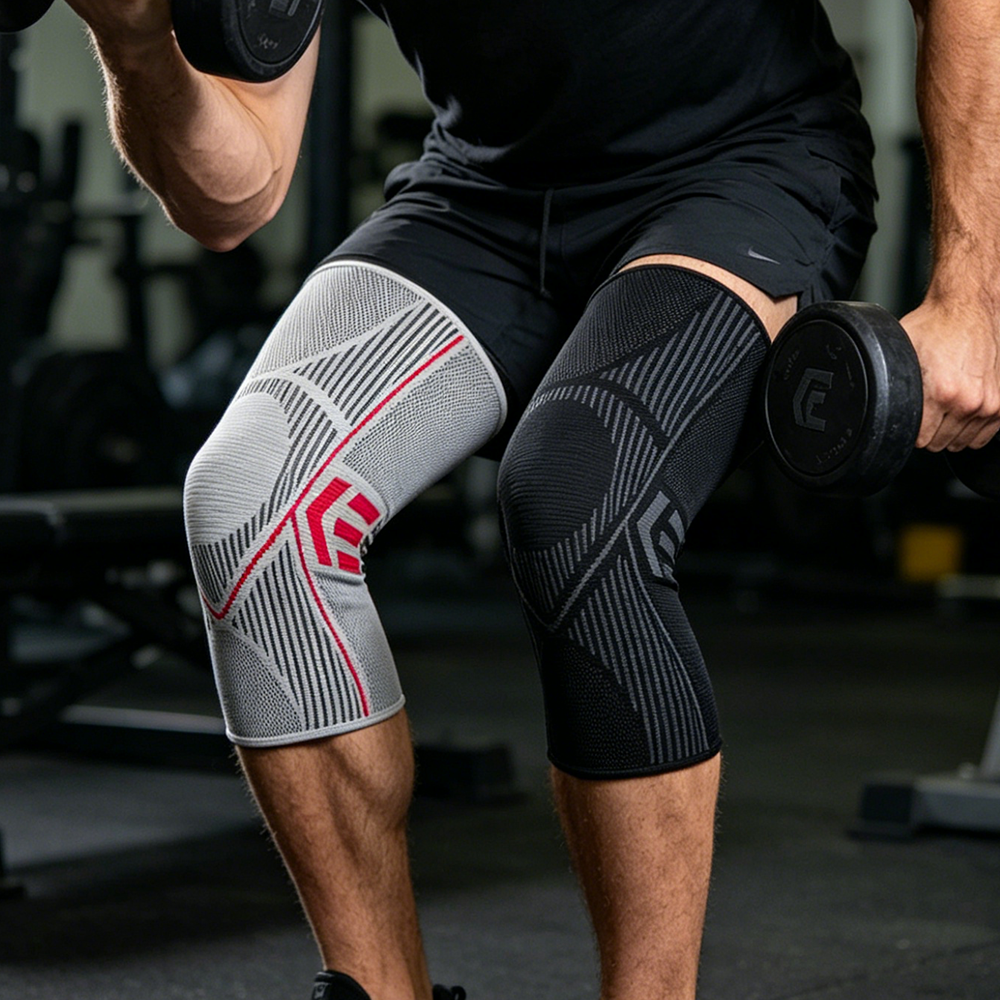 Knee Sleeve Pair - Anti Slip Silicone Knee Brace, Compression