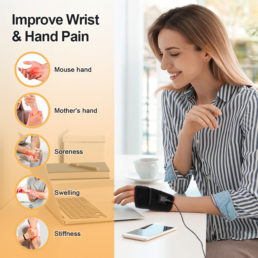 660nm 850nm LED Infrared Heati - Wrist Wrap Support avaliação e preço