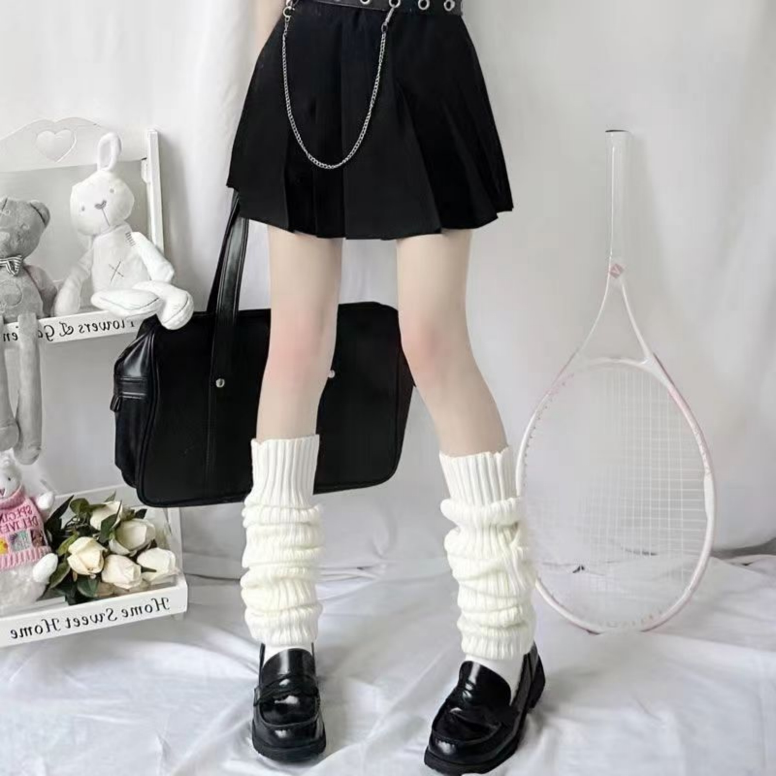 Korean Style Knitted Leg Warme - Knee Sleeve Pair avaliação e preço
