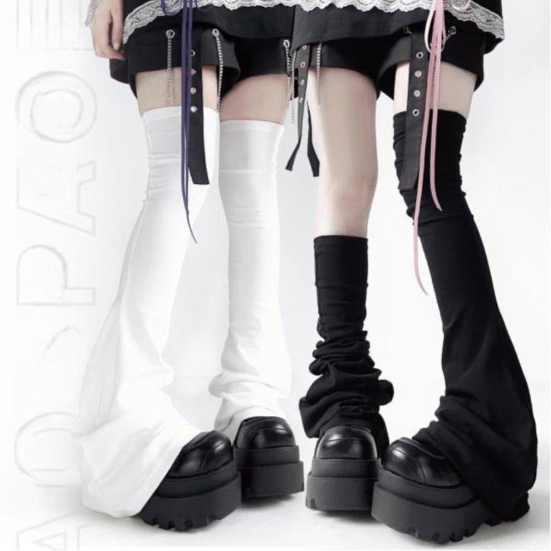 Y2K Leg Stockings Black White  - Knee Sleeve Pair avaliação e preço