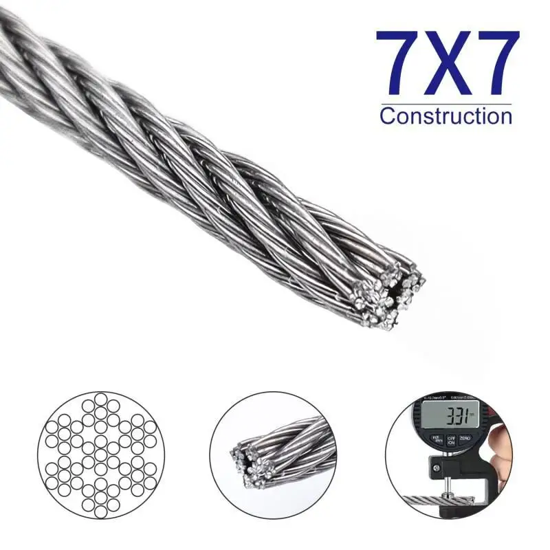 7x7 Stainless Steel Wire Rope  - Crossfit Lifting avaliação e preço