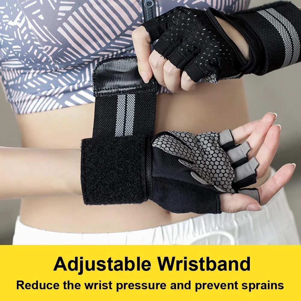 1Pair Half Finger Gym Fitness  - Wrist Wrap Support avaliação e preço